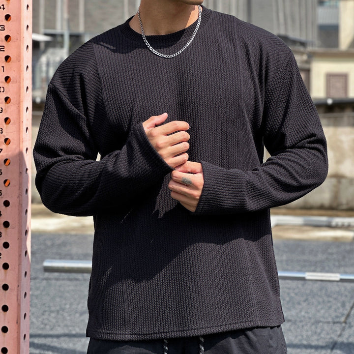 Herren lässiger Sweatshirt aus strukturiertem Gewebe mit praktischen Taschen Echoarchiv