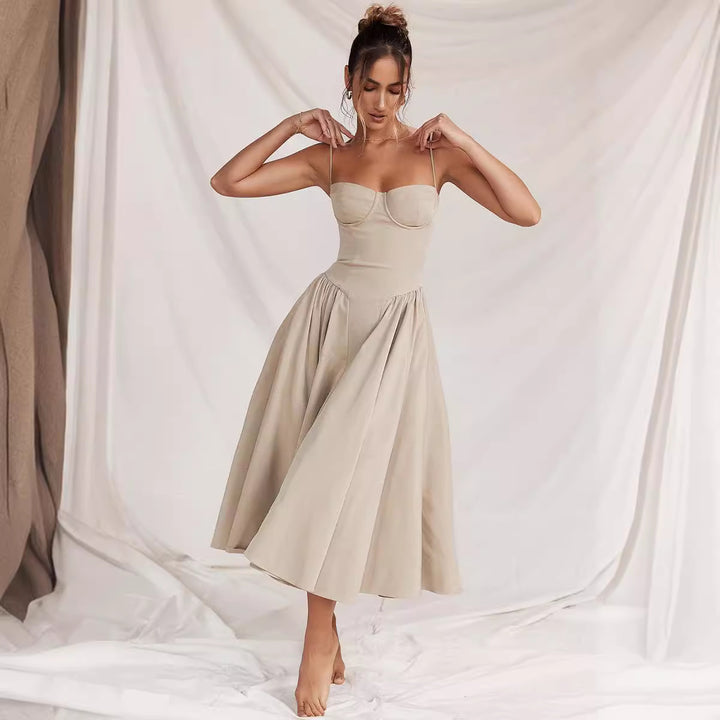 Damen Midi-Kleid mit elegantem Schnitt und komfortablen Trägern Echo Archiv