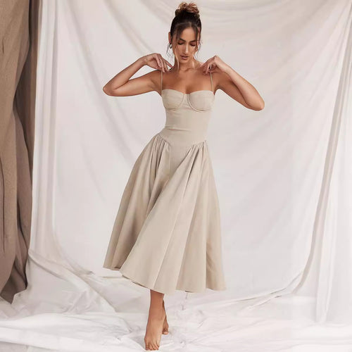 Damen Midi-Kleid mit elegantem Schnitt und komfortablen Trägern Echo Archiv