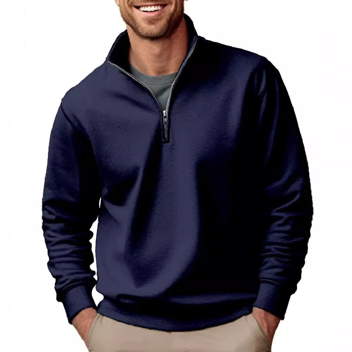 Herren Halbzip-Sweatshirt mit Stehkragen und weichem Fleece-Innenfutter – Cavarno