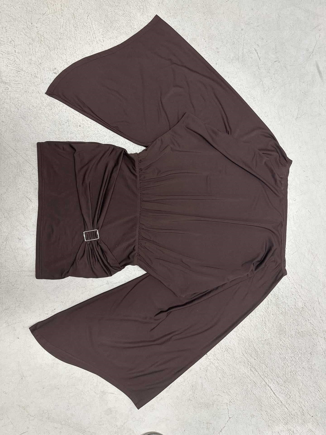 Damen Asymmetrisches Drapiertes One-Shoulder-Top mit Wasserfallärmeln und Taillengürtel Echo Archiv