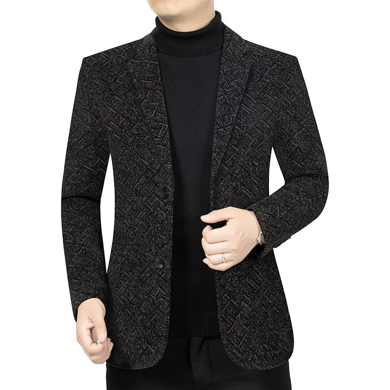 Herren Strukturierter Jersey-Sakko mit leichtem Innenfutter und schmaler Silhouette – Tianoro
