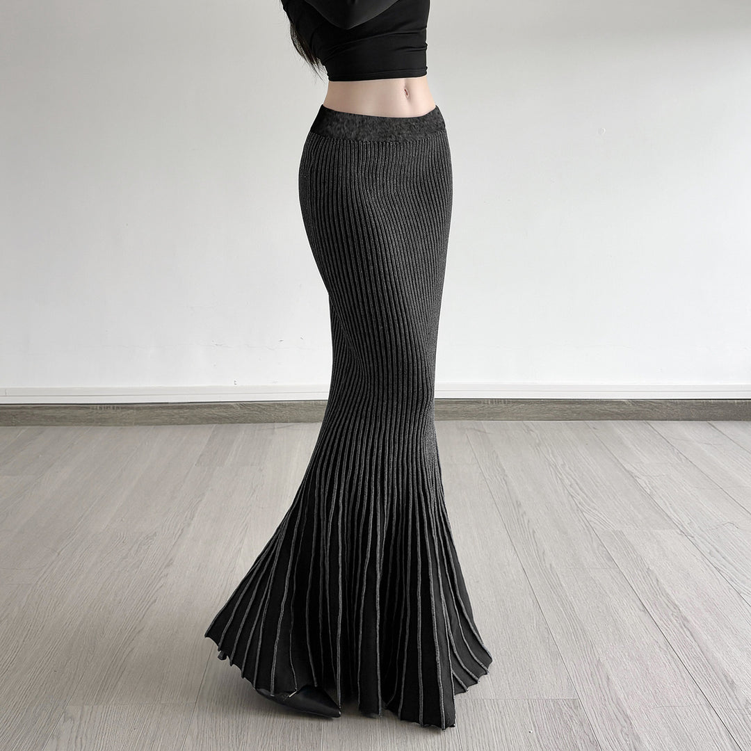 Damen Maxirock mit eleganter Rippenstruktur und modischem Glockenlauf Echo Archiv