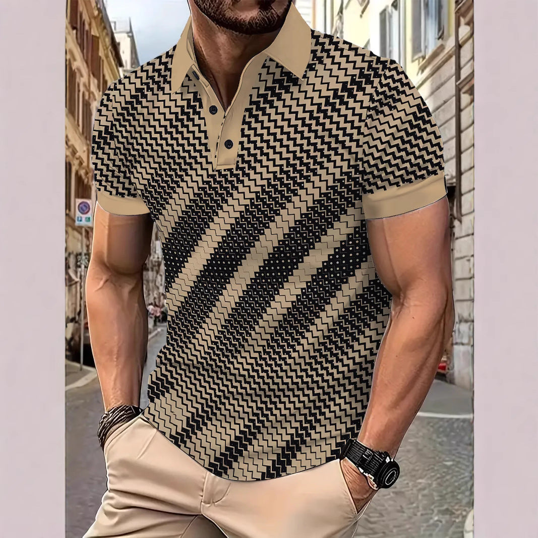 Herren Poloshirt mit modernem geometrischem Design Echoarchiv