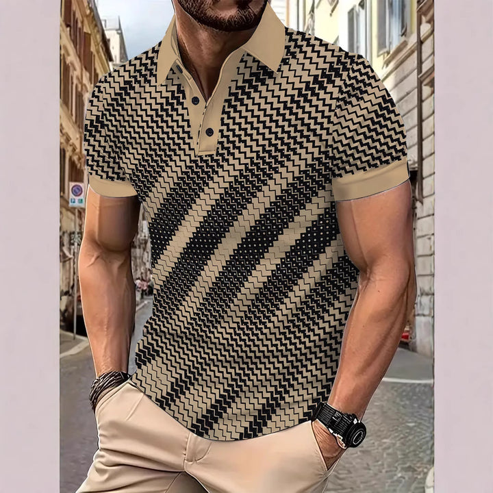 Herren Poloshirt mit modernem geometrischem Design Echoarchiv