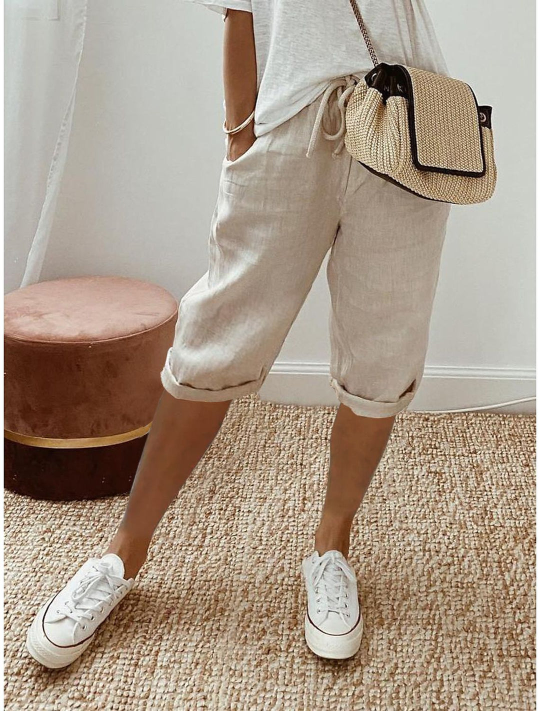 Damen Luftige Leinen Shorts Echoarchiv