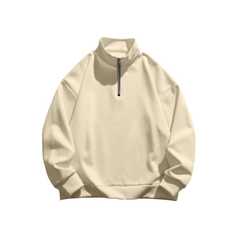 Unisex oversized Sweatshirt mit halbem Reißverschluss und Stehkragen aus weichem Baumwollmix Echo Archiv