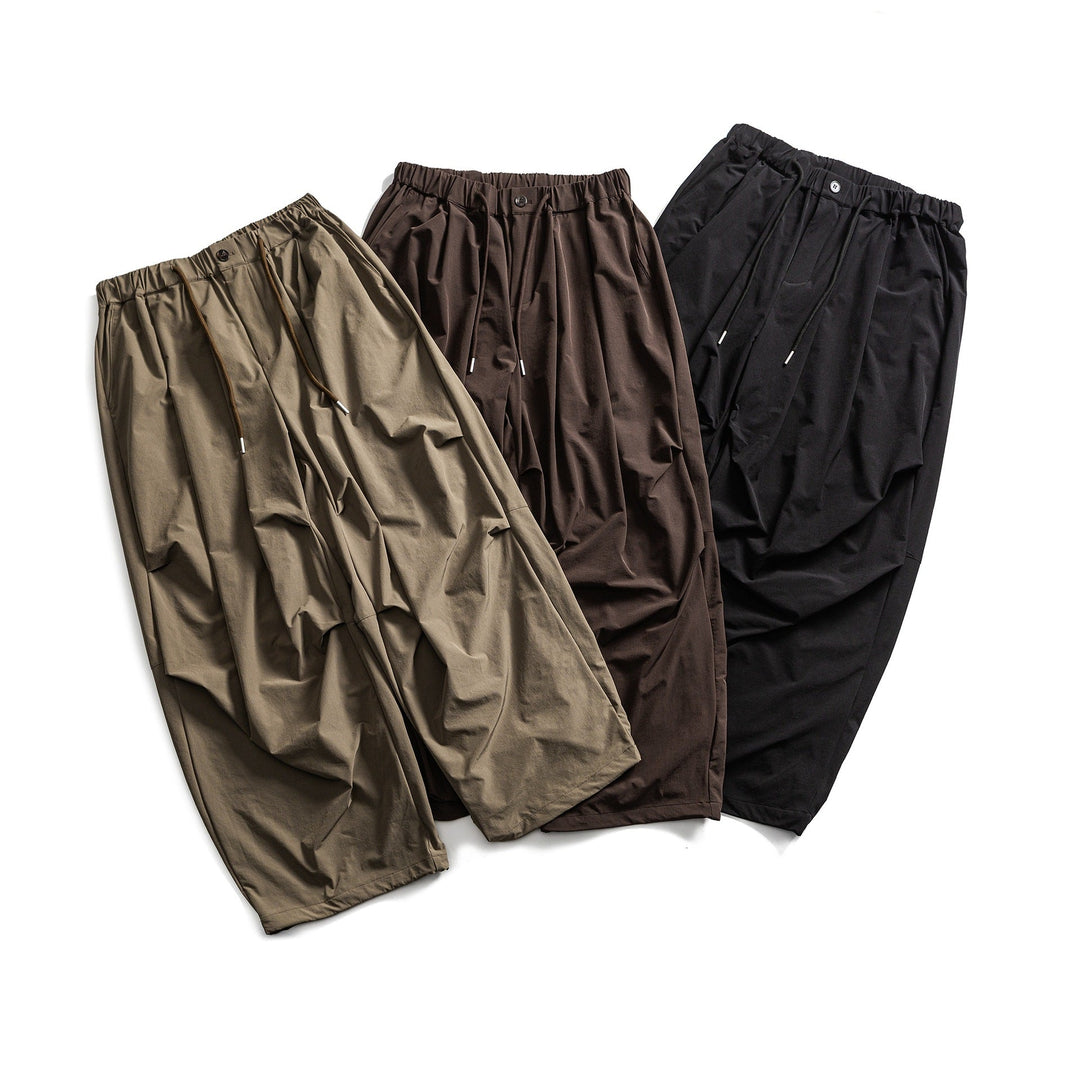 Damen Weite Cropped-Cargo-Culotte mit Tunnelzugbund und Falten-Detail Echoarchiv