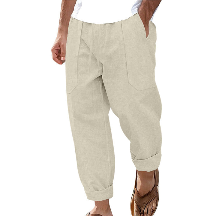 Herren lockere Leinen-Hose mit Seitentaschen Echoarchiv