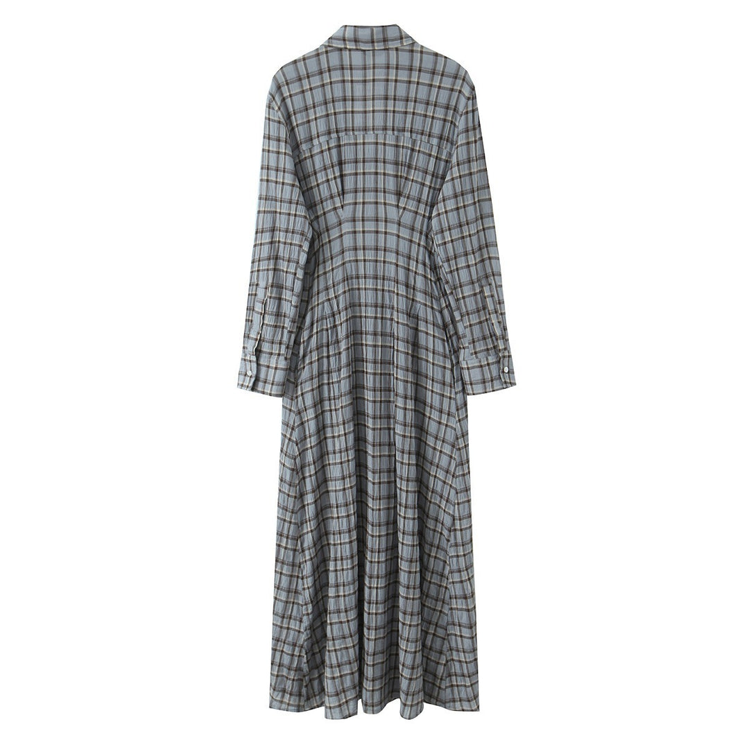 Damen Maxikleid im Hemdblusenstil mit durchgehender Knopfleiste und taillierter Faltenpartie Echo Archiv