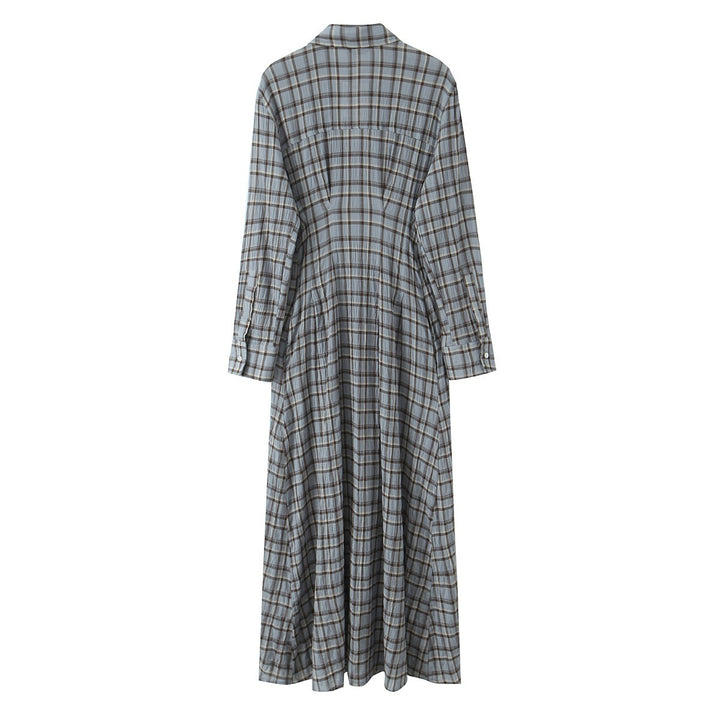 Damen Maxikleid im Hemdblusenstil mit durchgehender Knopfleiste und taillierter Faltenpartie Echo Archiv