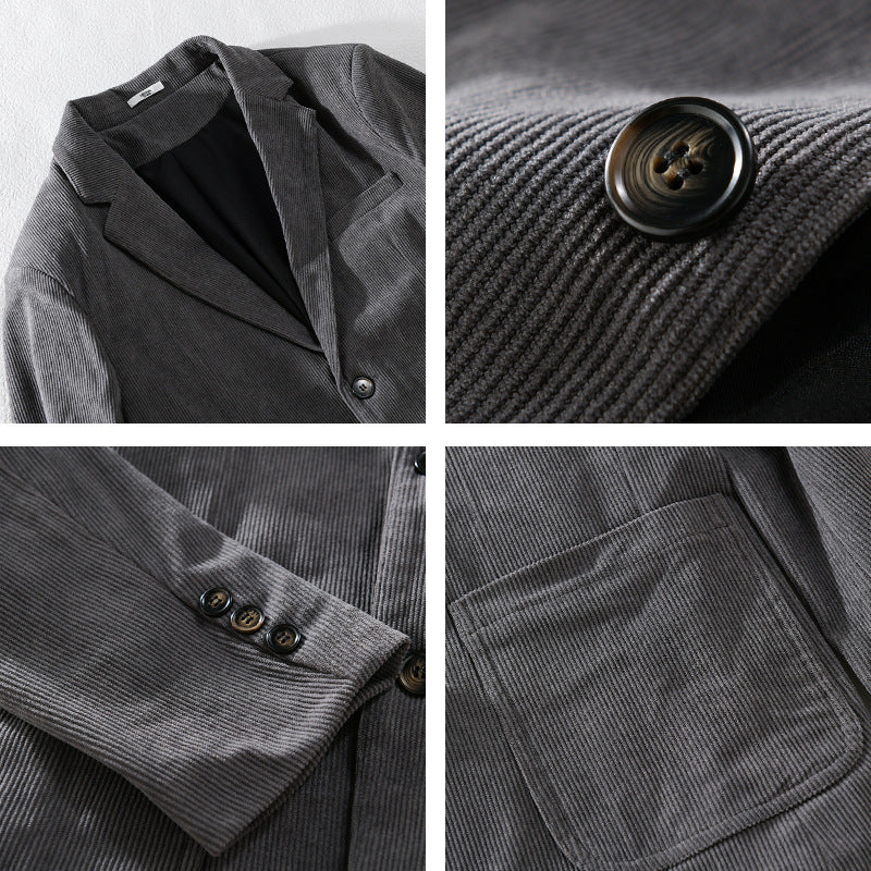Herren Kordsakko im smart-casual Stil mit klassischer Knopfleiste Echoarchiv