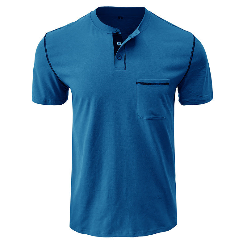 Herren Kurzarmshirt mit modischem Henley-Ausschnitt und praktischer Brusttasche Echoarchiv