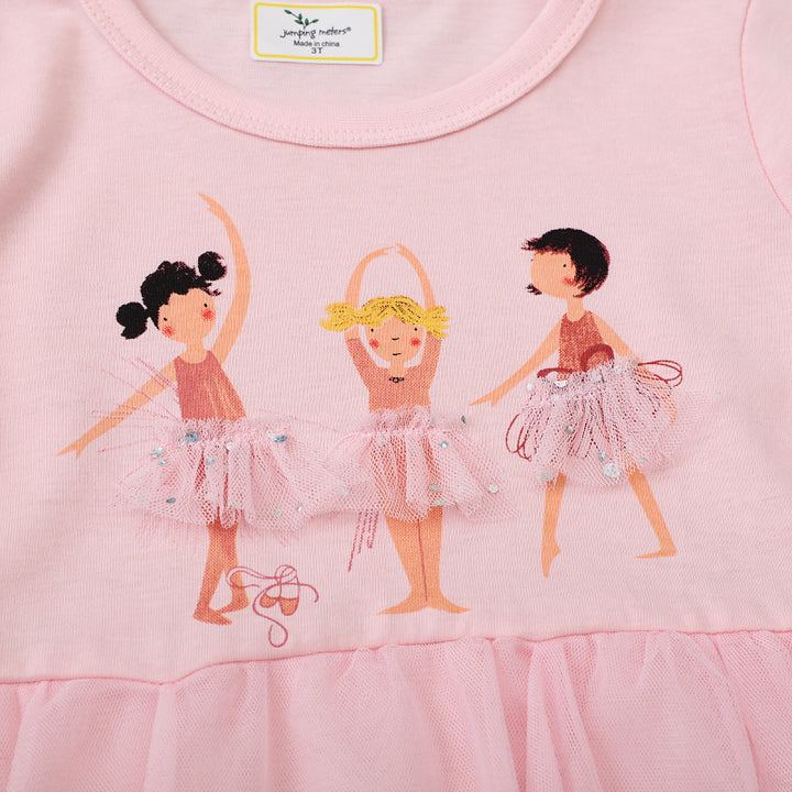 Mädchen Ballettkleid mit Tüllrock und lebhaften Tänzerinnen-Applikationen Echo Archiv