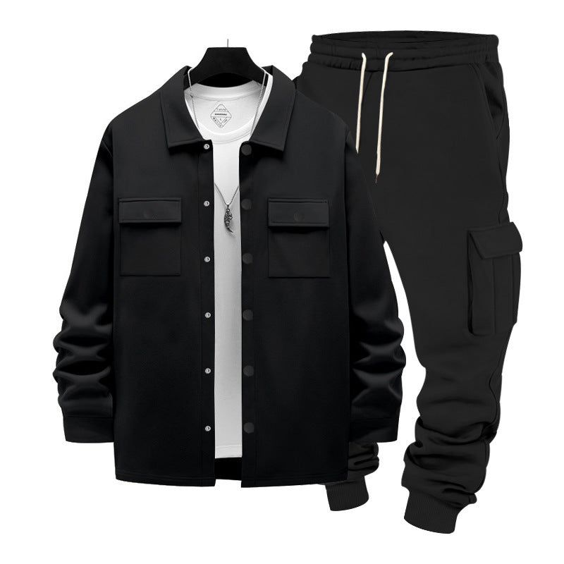 Herren lässiges Overshirt und Jogginghose Set Echoarchiv
