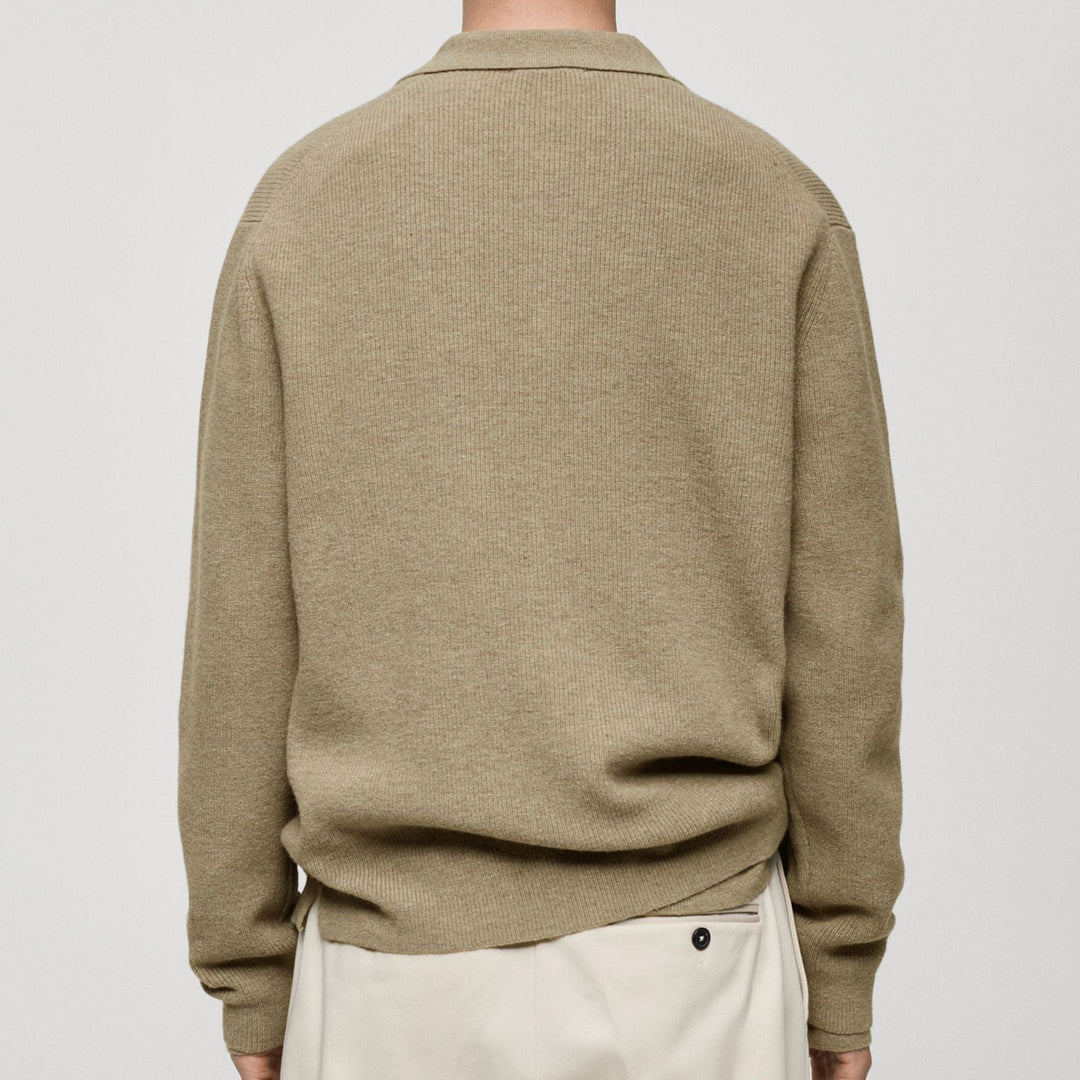 Herren Strickjacke mit modernem Kragen und hochwertigen Knöpfen Echoarchiv