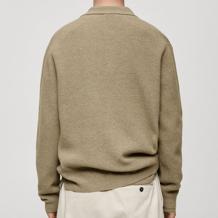 Herren Strickjacke mit modernem Kragen und hochwertigen Knöpfen Echoarchiv
