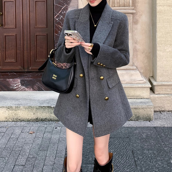 Damen Eleganter Wollmantel Echoarchiv