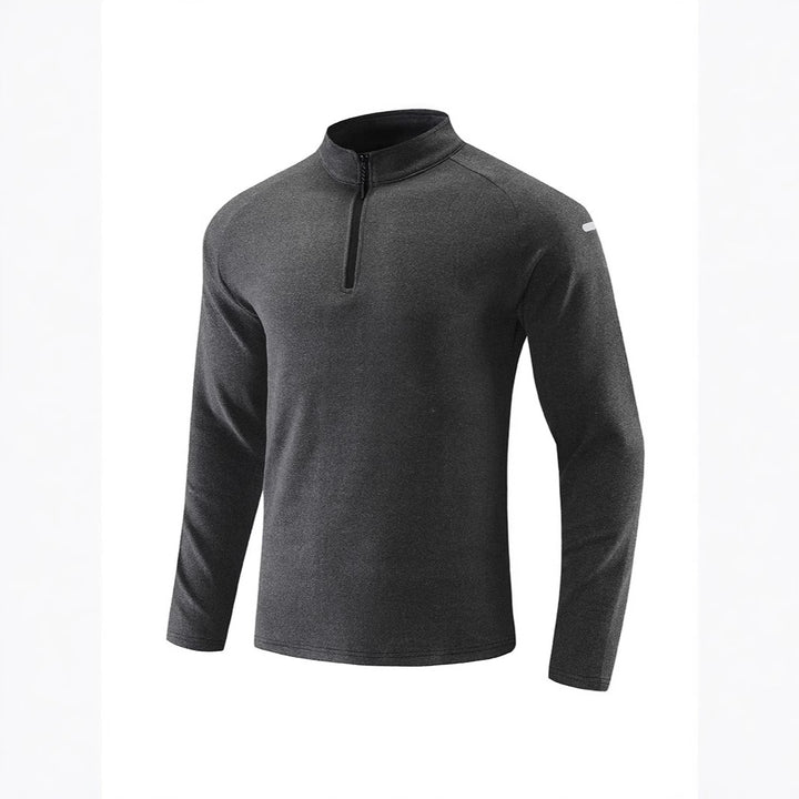 Herren Atmungsaktives Funktions-Langarmshirt mit Stehkragen und kurzem Reißverschluss Echoarchiv