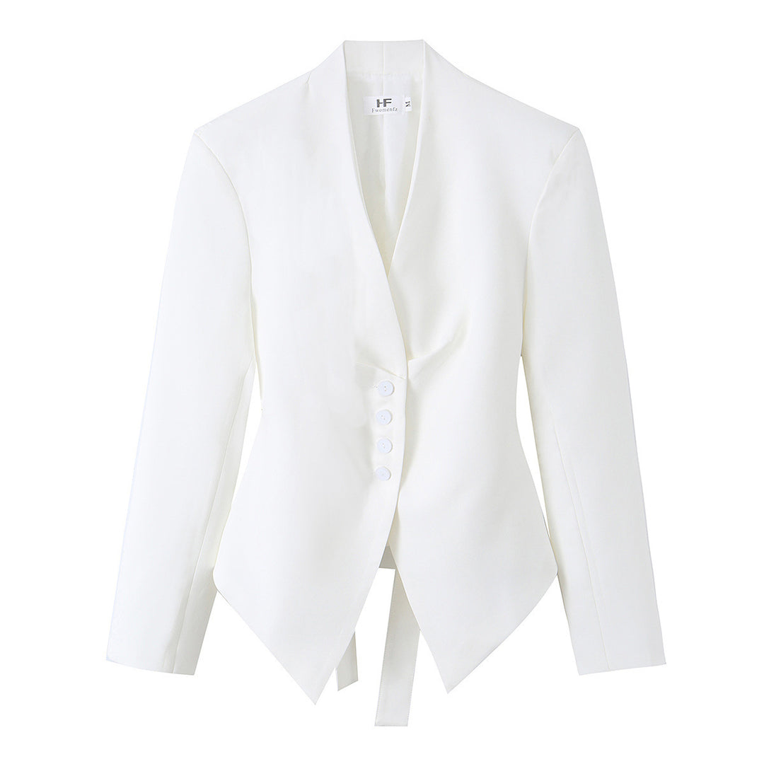 Damen nan taillierter Blazer mit asymmetrischem Saum und Wickeldetail Echo Archiv