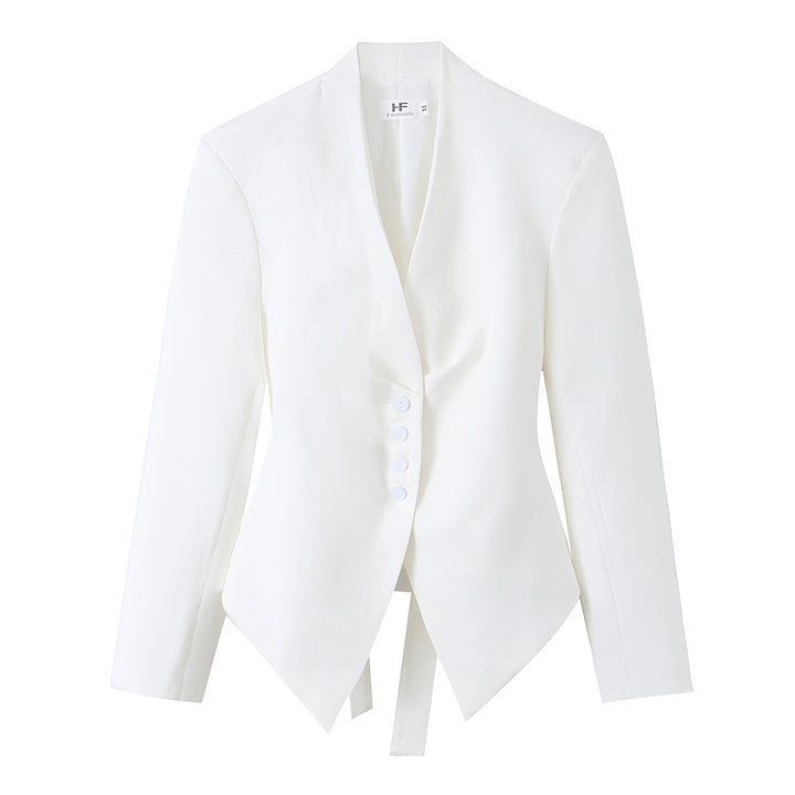 Damen nan taillierter Blazer mit asymmetrischem Saum und Wickeldetail Echo Archiv