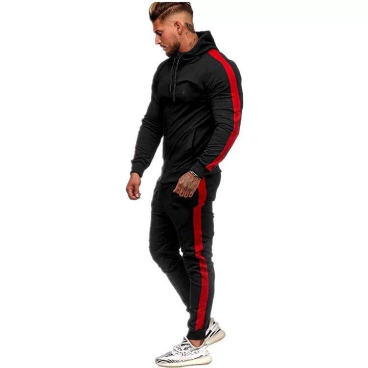 Herren Sportliches Hoodie-Set mit seitlichen Streifen Echoarchiv