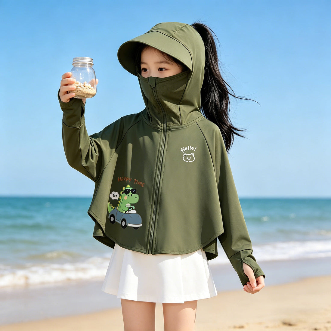 Mädchen Leichte Kapuzenjacke mit UV-Schutz