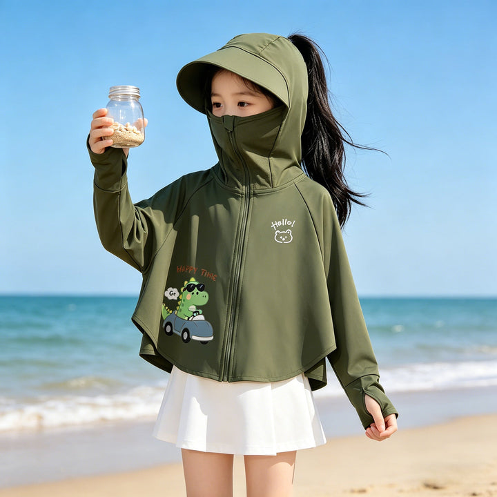 Mädchen Leichte Kapuzenjacke mit UV-Schutz Echo Archiv