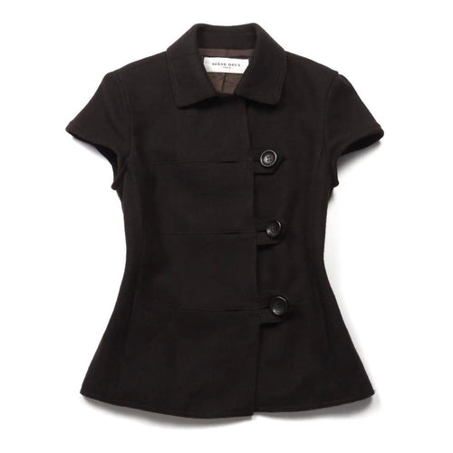 Damen Figurumspielende Kurzarmjacke mit Knopfdetails Echo Archiv