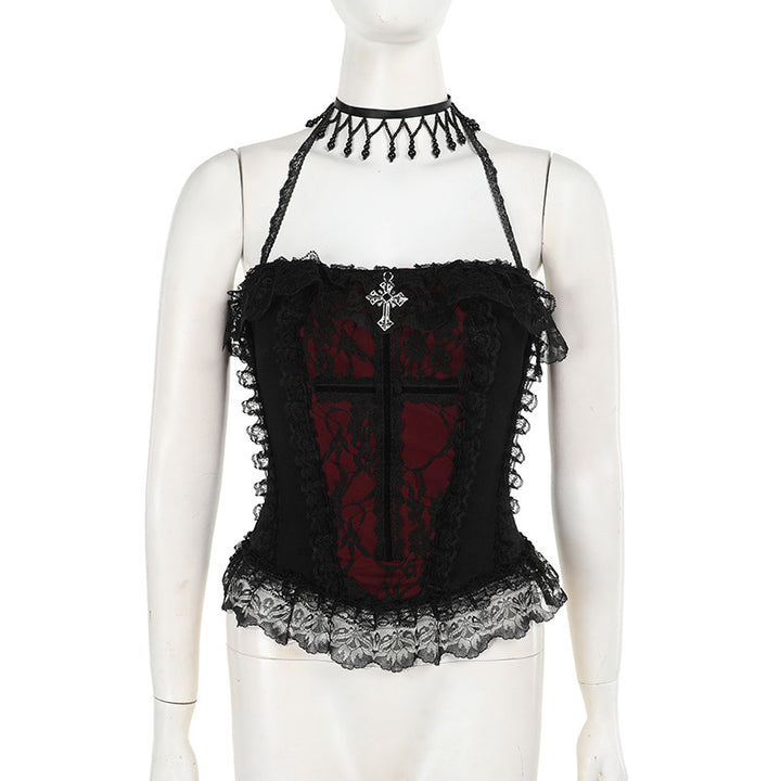 Damen figurbetonte Bluse mit Rüschendetails und Schnürung Echo Archiv