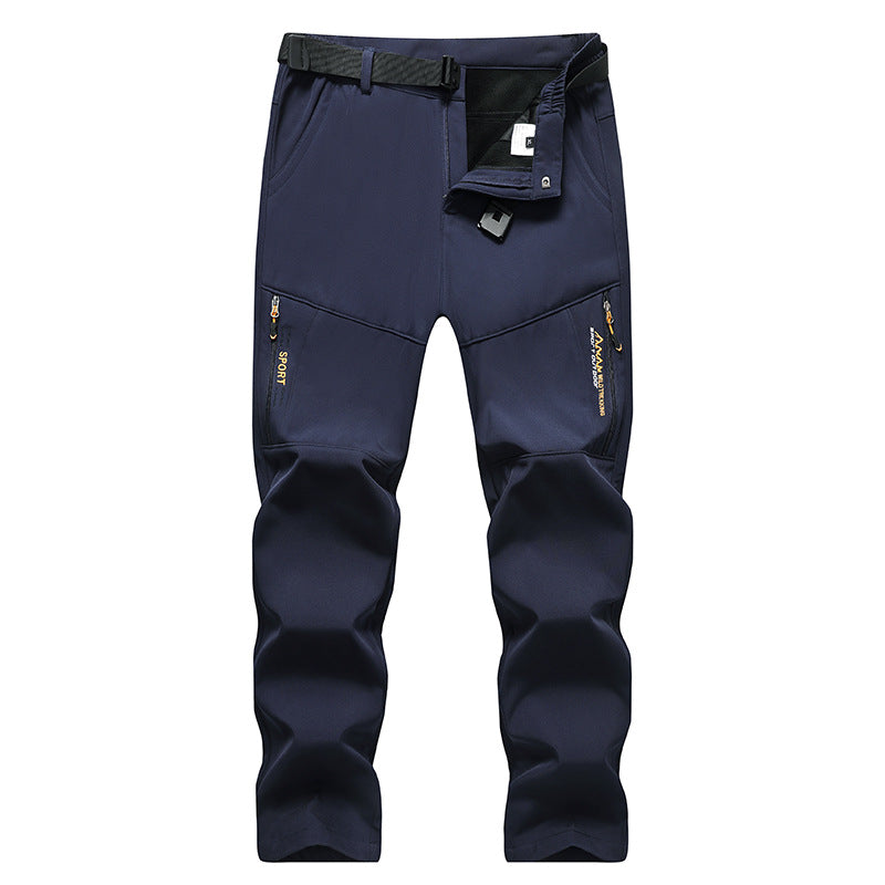 Herren Softshell-Outdoorhose mit integriertem Gürtel, knievorformten Verstärkungen und Reißverschlusstaschen Echoarchiv