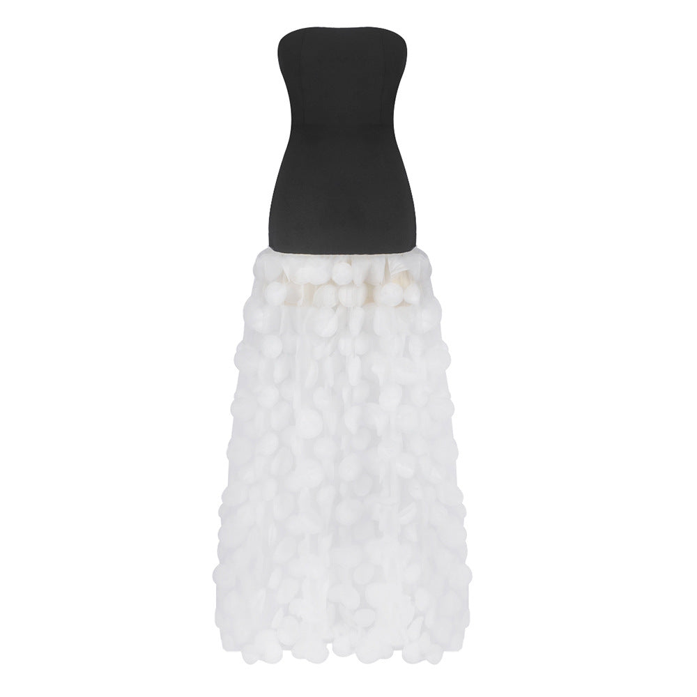 Damen Traumhaftes Tüll-Abendkleid ohne Ärmel und Volant-Design Echo Archiv