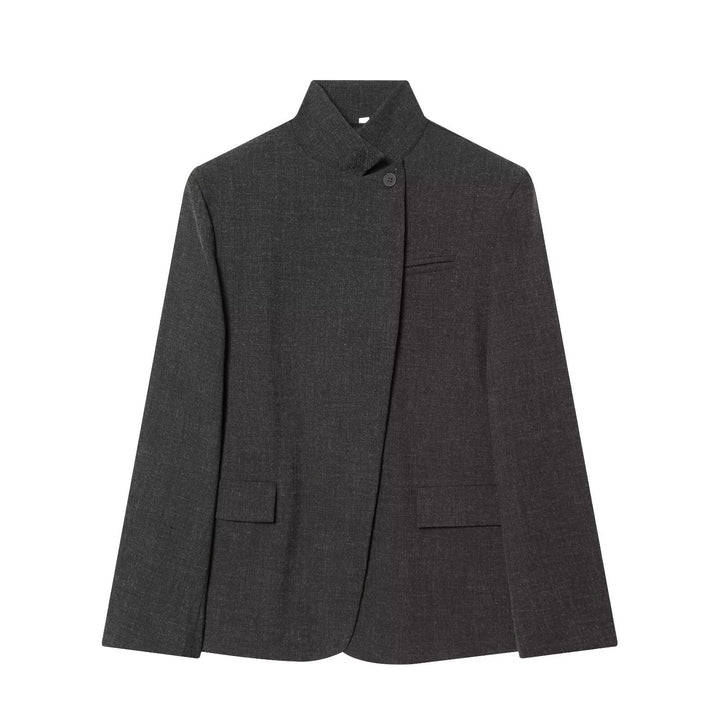 Damen Taillierter karierter Blazer mit Stehkragen und verdeckter Knopfleiste Echo Archiv