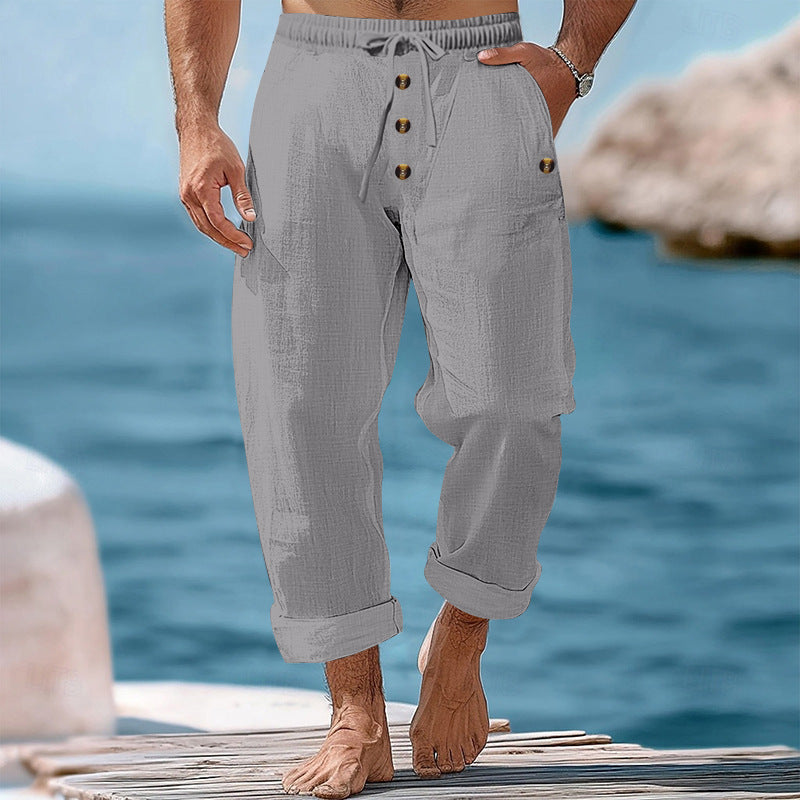 Herren lockere Strandhose mit verstellbarem Kordelzug und praktischen Seitentaschen Echoarchiv