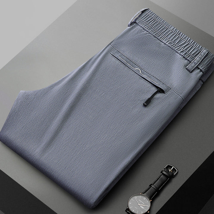 Herren bequeme Stretch-Hose mit elastischem Bund und seitlichen Reißverschlusstaschen Echoarchiv