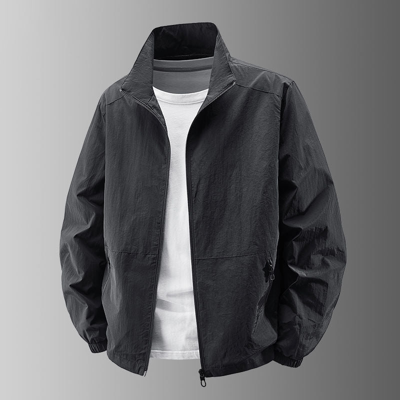 Herren Ultraleichter Urban-Windblouson mit Stehkragen, Zwei-Wege-Reißverschluss und elastischen Bündchen Echo Archiv