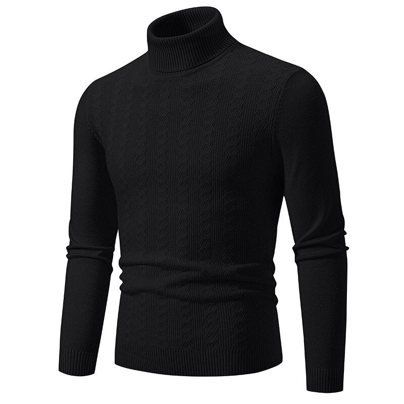 Herren Rollkragenpullover mit strukturiertem Zopfdesign Echoarchiv