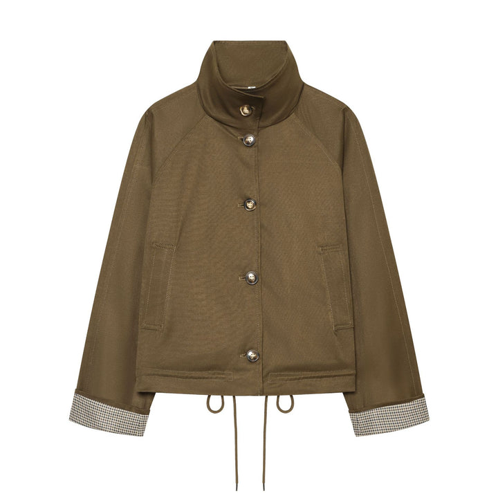 Damen Cropped Field‑Jacke im Utility‑Look mit hohem Stehkragen und Kordelzug Echo Archiv