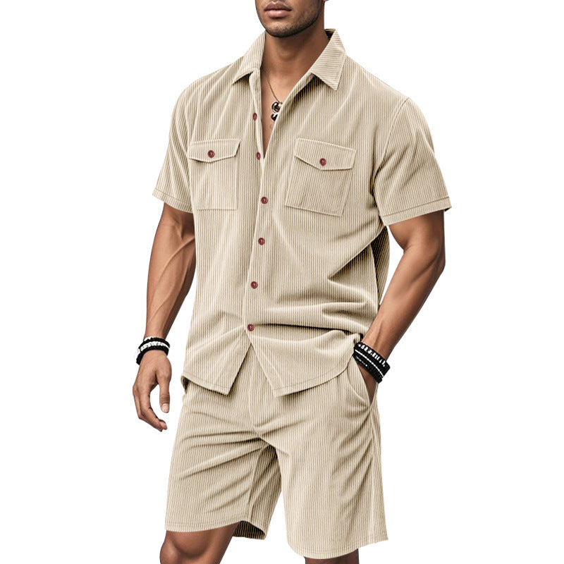 Herren Kurzarmhemd und Shorts Set Echoarchiv