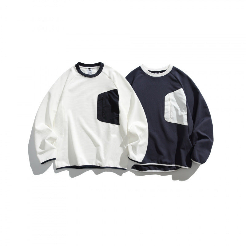 Unisex Oversize-Sweatshirt mit kontrastierter Brusttasche und Raglanärmeln Echo Archiv