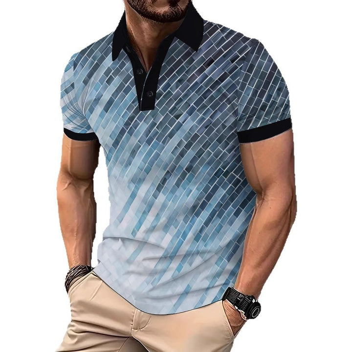 Herren Kurzarm Poloshirt mit exklusivem grafischem Design Echoarchiv