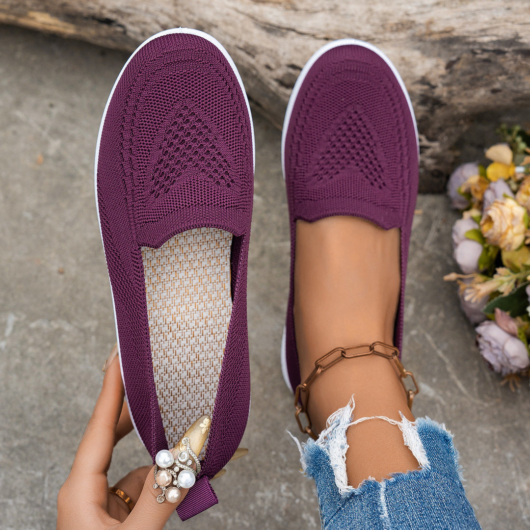 Damen Atmungsaktive Slip-On Freizeitschuhe mit komfortablem Absatz Echoarchiv