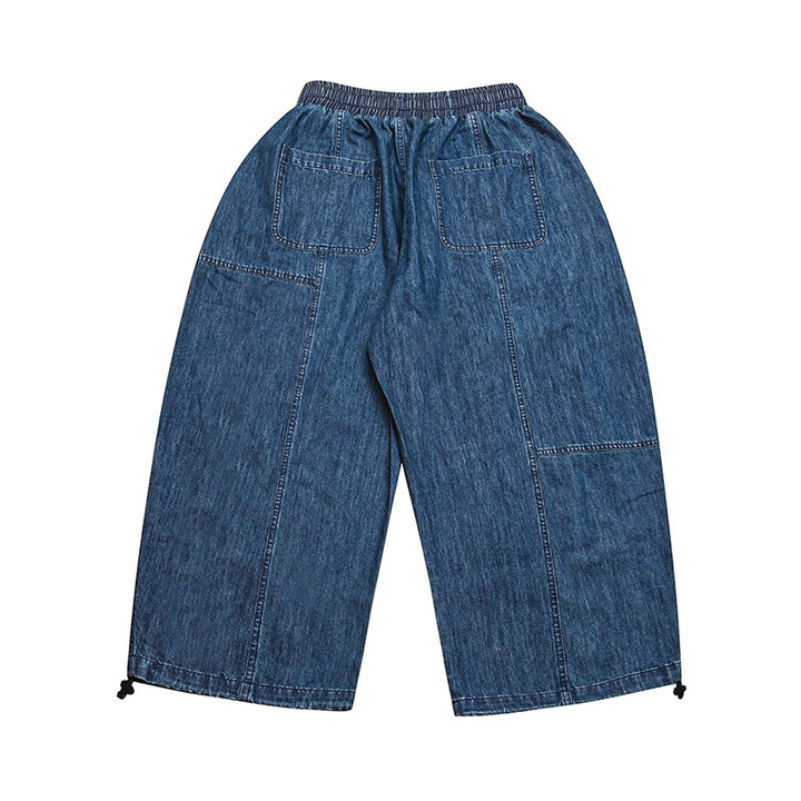 Damen Weite Cropped-Jeanshose im Balloon-Cut mit elastischem Tunnelzugbund und verstellbaren Saumkordeln Echo Archiv