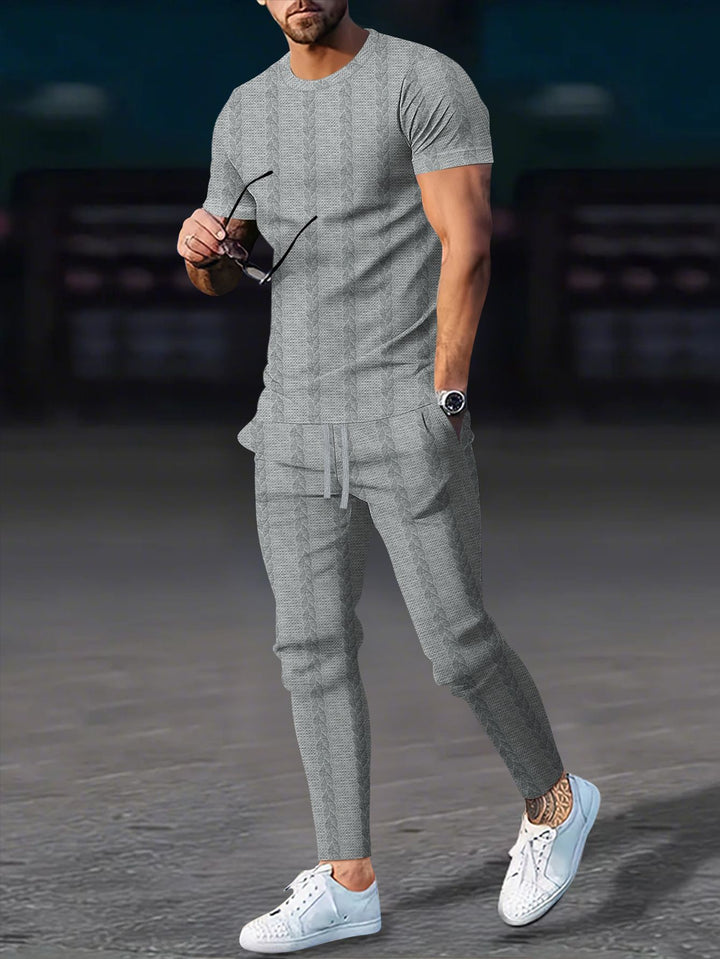 Herren Sportliches Freizeitanzug-Set mit strukturiertem Design Echoarchiv