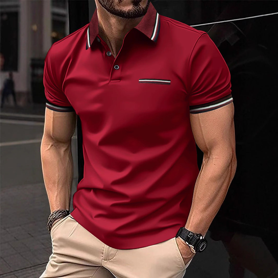 Herren Poloshirt mit kontrastierenden Akzenten und modernem Schnitt Echoarchiv