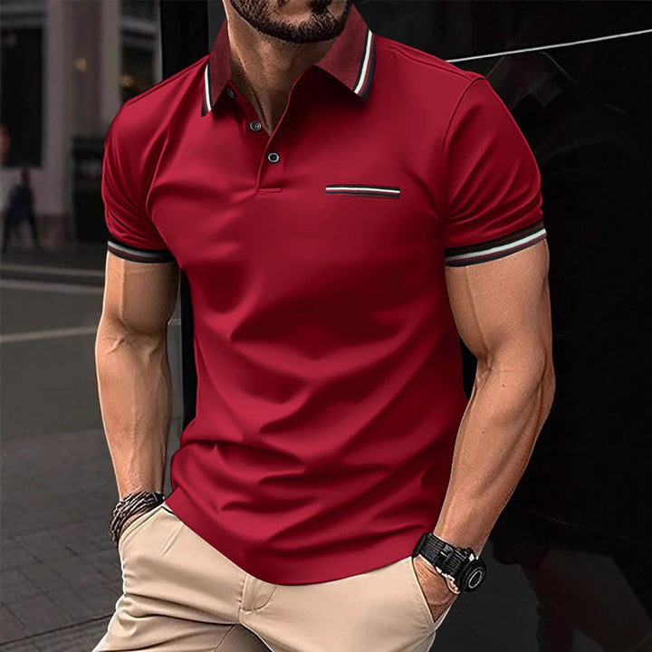 Herren Poloshirt mit kontrastierenden Akzenten und modernem Schnitt Echoarchiv