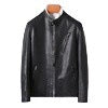 Herren Slim-Fit Kunstleder‑Motojacke im Aviator‑Minimalstil mit Stehkragen und Reißverschlusstaschen Echoarchiv