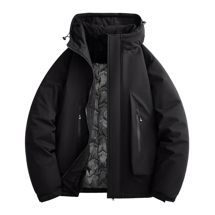 Herren wasserabweisende gepolsterte Winterjacke mit Kapuze und weichem Fleece-Futter – Marzano
