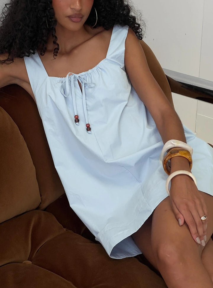 Damen lässiges Sommerkleid mit verstellbarem Schnürdesign und luftiger Silhouette Echo Archiv