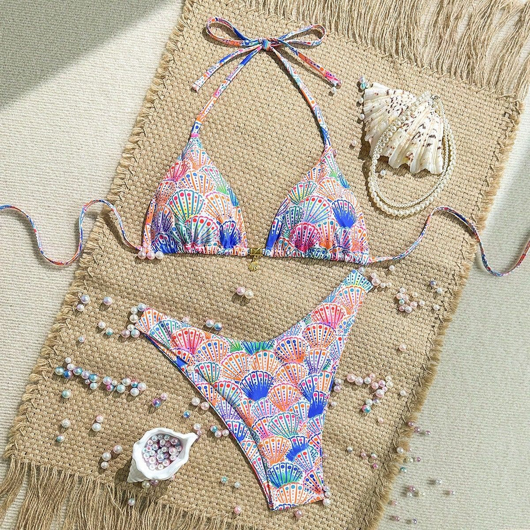 Damen Triangel-Bikini mit floralen Mustern Echo Archiv